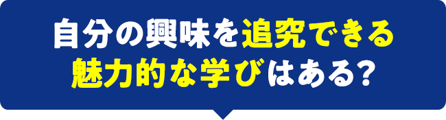 自分の興味を追究できる魅力的な学びはある？