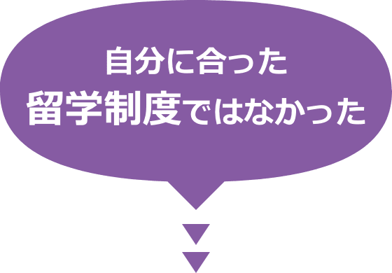 自分に合った留学制度ではなかった